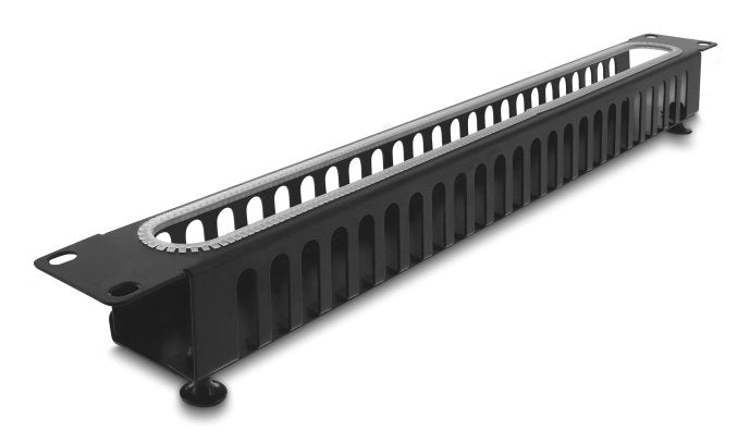Delock 19? 1 He Cablemanagement Rangierpanel Mit Öffnung Und Kantenschutz Schwarz