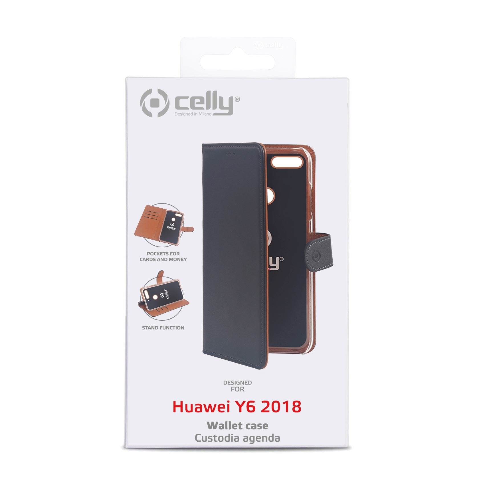 Case Celly Huawei Y6 2018 Wallet Case Black Wally755