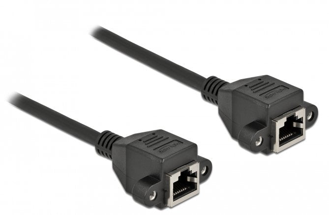 Delock Netzwerk Verlängerungscable S Ftp Rj45 Buchse Zu Rj45 Buchse Cat.6a 2 M Schwarz