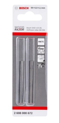 Hoja De Cepilladora Bosch Wood Razor De 56 Mm Para Gho 12v-20 2608000672