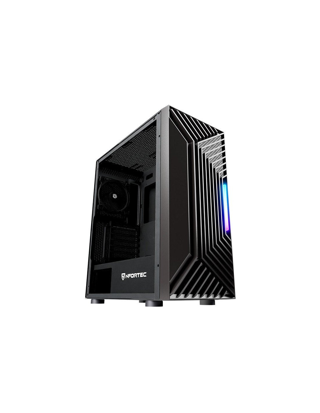 EAN 8435443721748 - Nfortec NF-CS-NERVIA-B carcasa de ordenador Torre Negro imagen 1