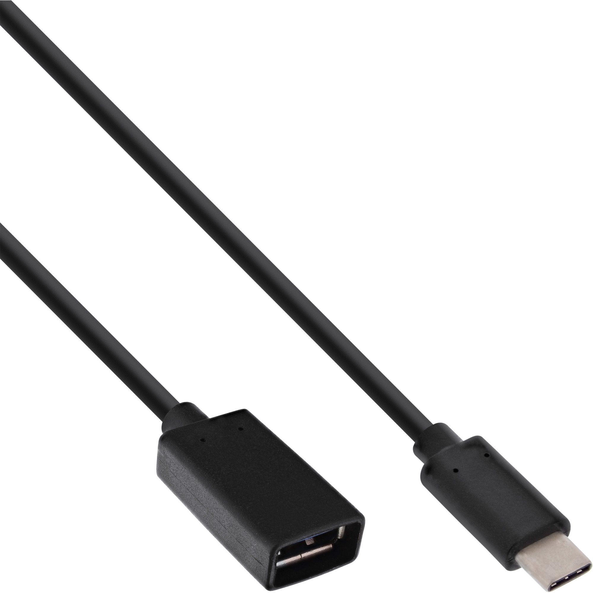 Adaptador Inline Usb 3.1 Otg, Tipo C Macho A A Hembra, Negro, 0,15 M