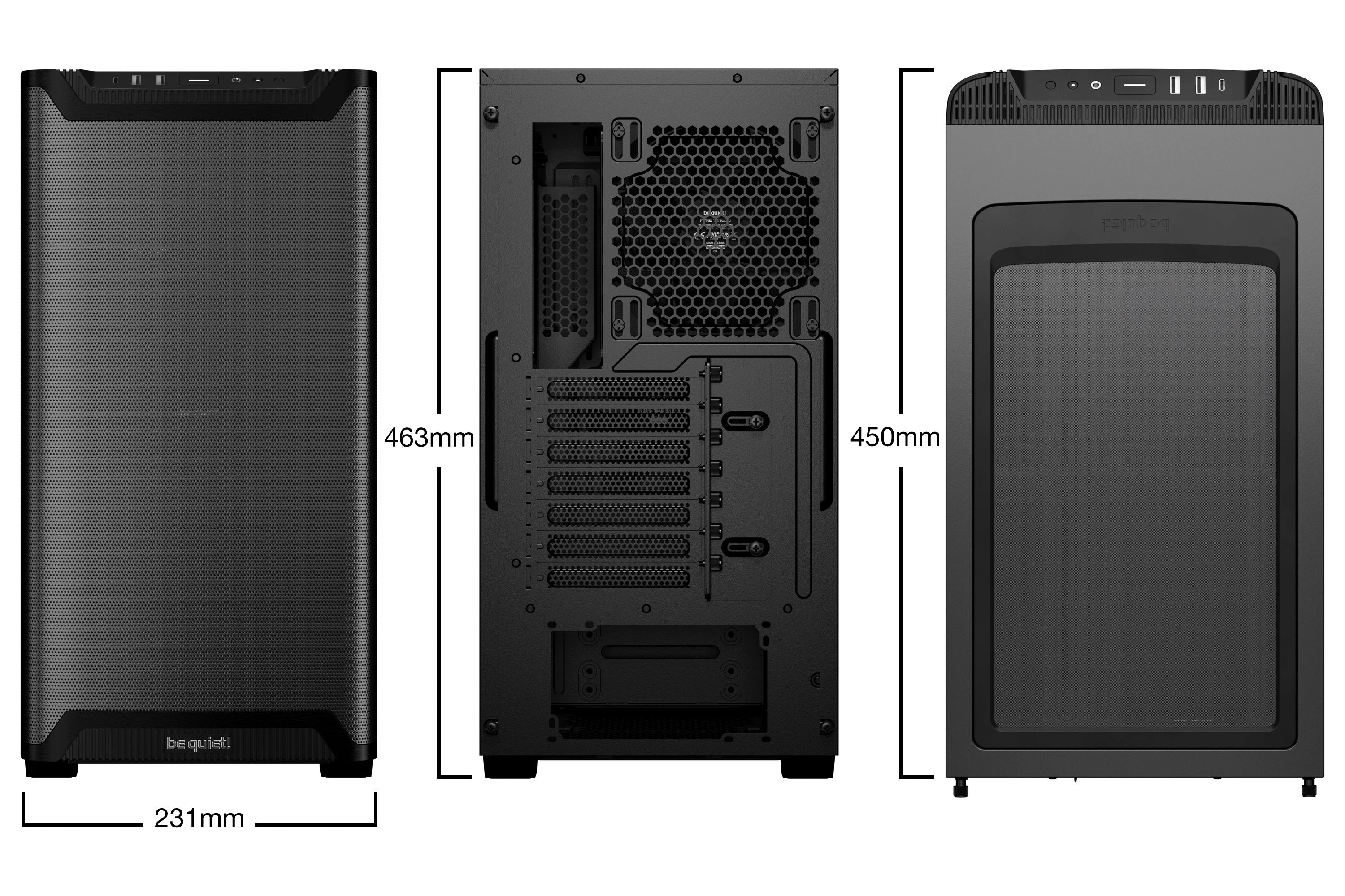 Caja Pc Be Quiet! Pure Base 501 Ventana Airflow Negro, Vidrio Templado Bgw74