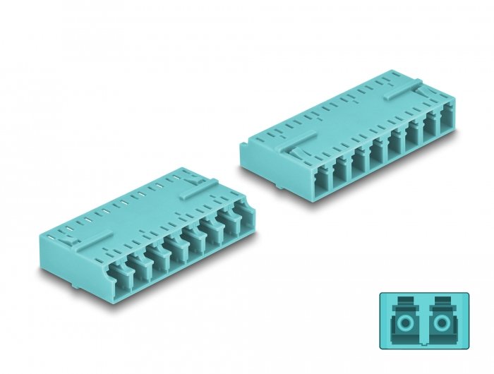 Lwl Kupplung Hd Lc Octuplex Buchse Zu Lc Octuplex Buchse Aqua