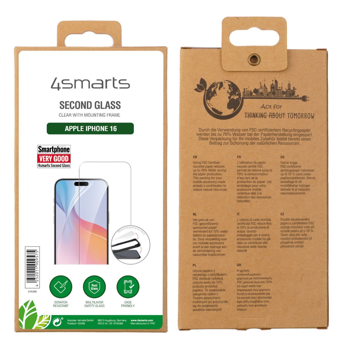 Protector 4smarts Second Glass Con Montagerahmen Para Apple Iphone 16