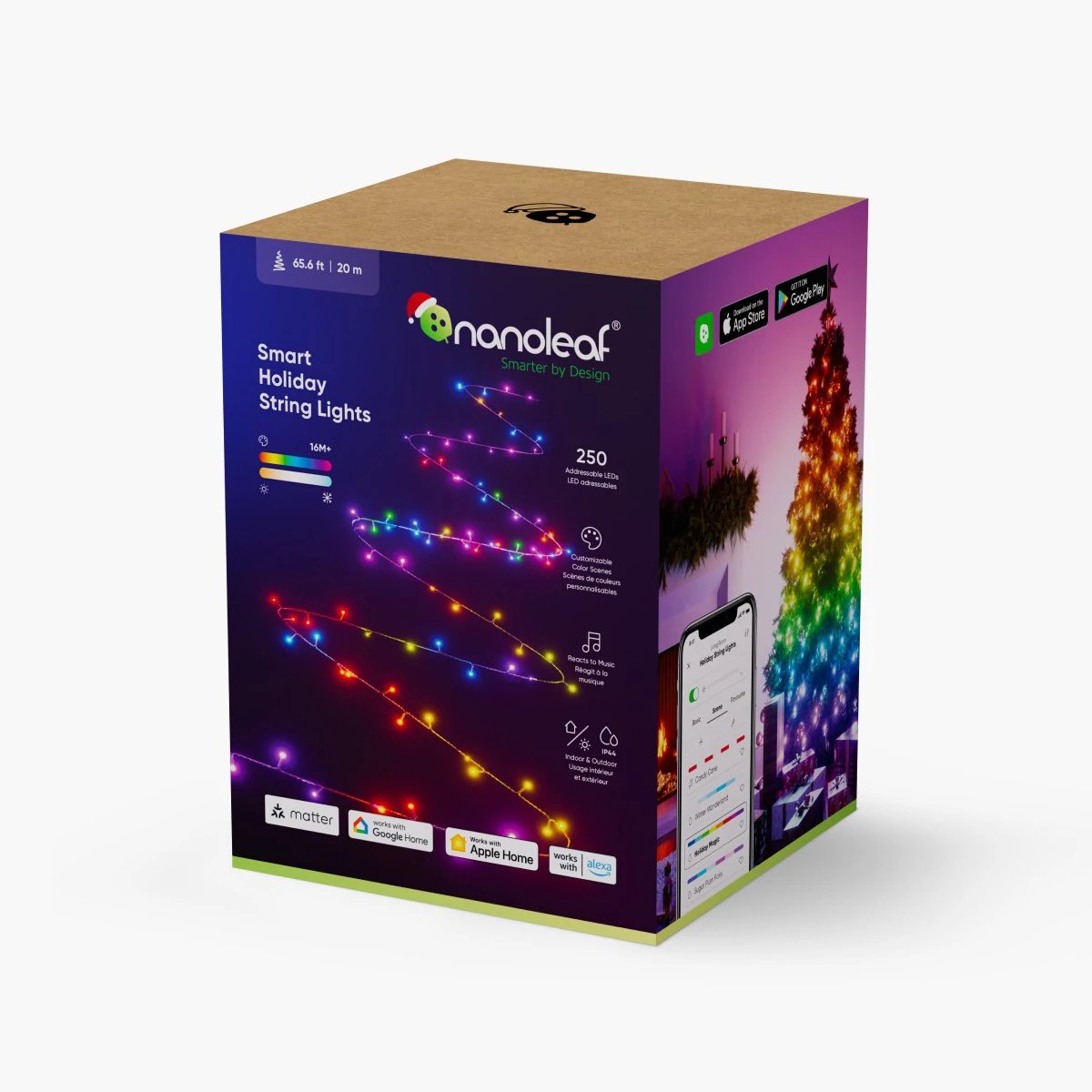 Kit Cadena Luces Navidad Led Nanoleaf Outdoor 20 Metros/