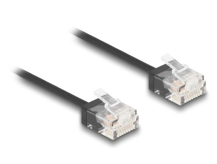 Delock Rj45 Cable De Red Cat.6 Utp Ultra Slim 2 M Negro Con Kurzen Machon