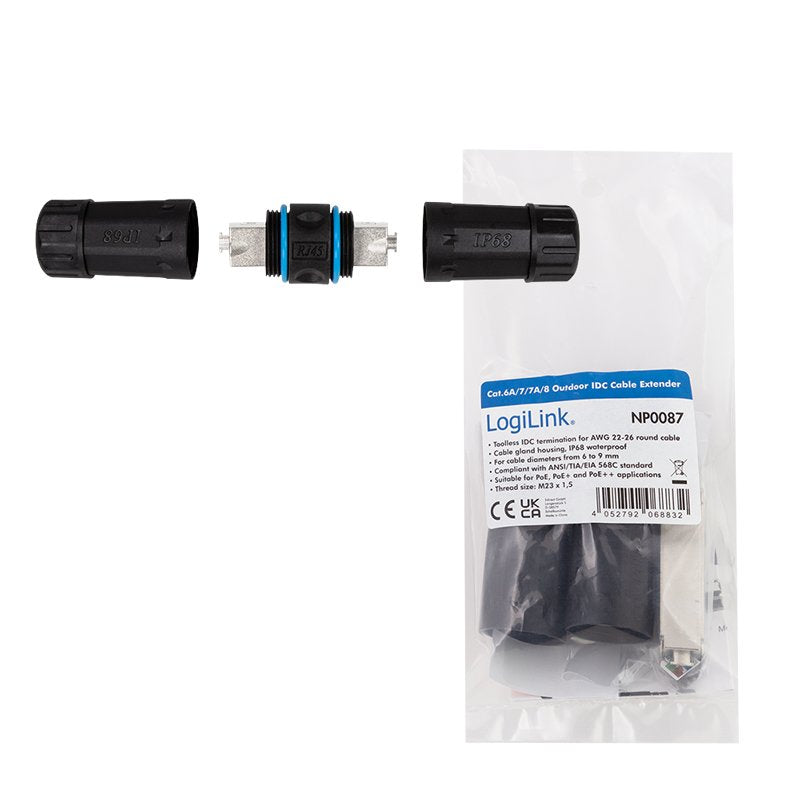 Logilink Np0087 Conector Idc Cat.6a,Cat.7,Cat.7a,Cat.8, Ip68