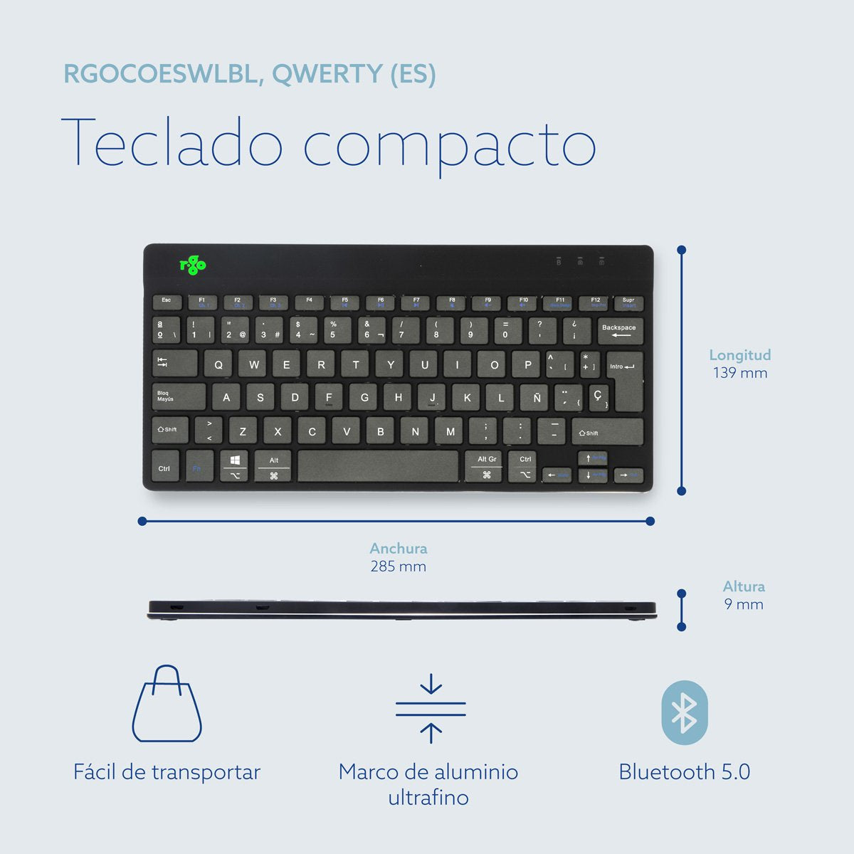 EAN 8719274492320 - R-Go Tools RGOCOESWLBL teclado Universal Español imagen 13