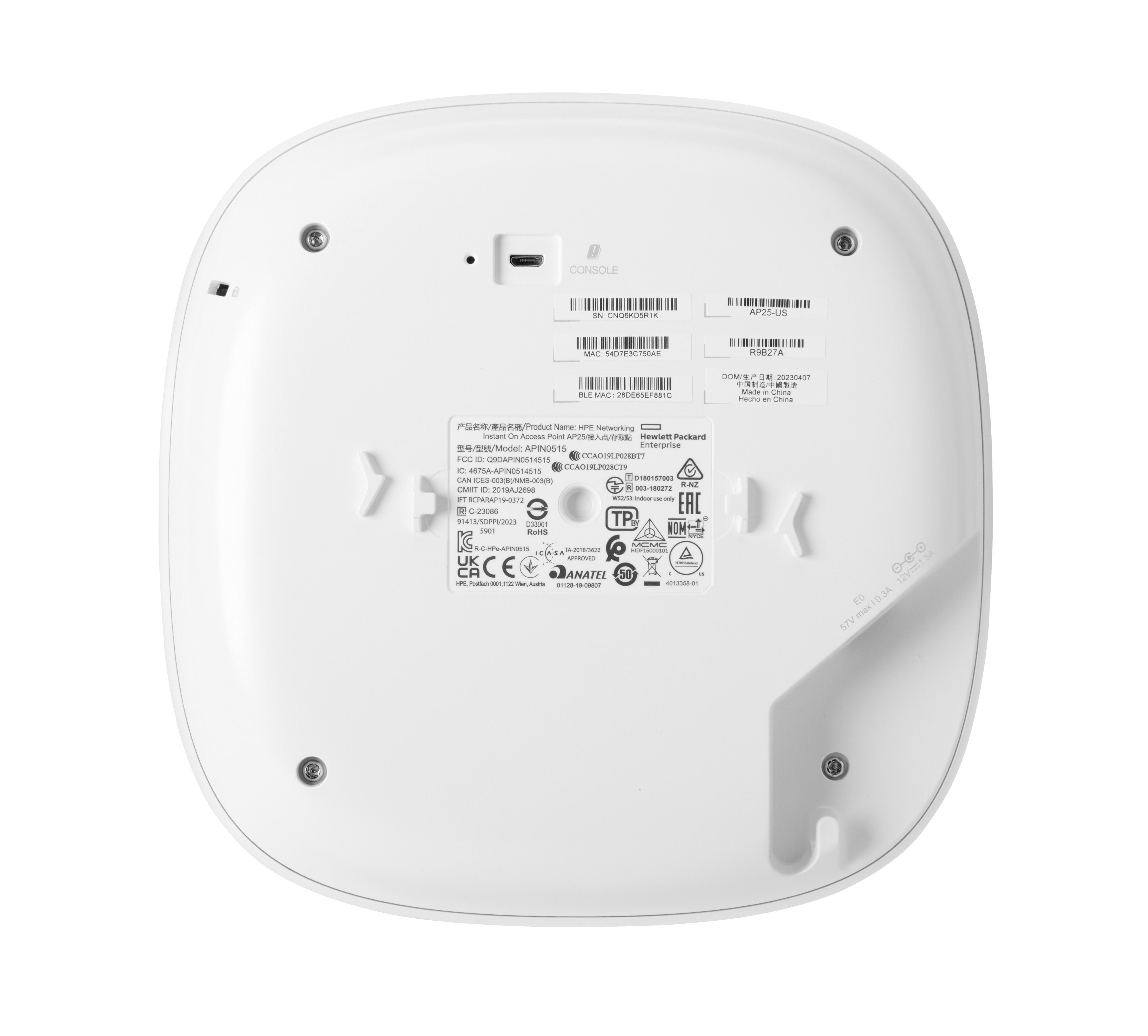 EAN 0190017563596 - HPE Aruba Networking Networking Instant On Access Point Bundle with PSU (EU) AP25 imagen 3