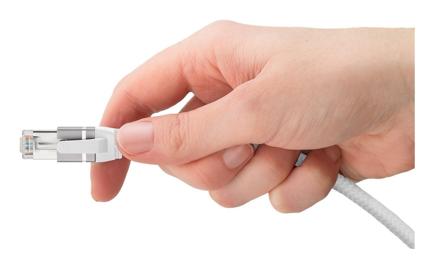 Cable Ethernet Goobay Usb-C 3.2 Gen2 Macho > Rj-45 Macho, Adaptador Lan Blanco, 3 Metros, Cubierta Textil Trenzada 74177