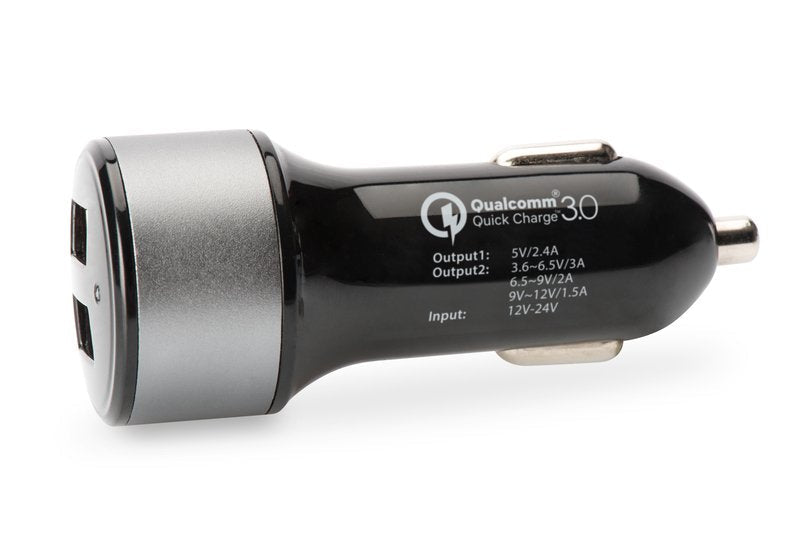 Cargador De Coche Ednet Quickcharge 3.0 Dualport Negro