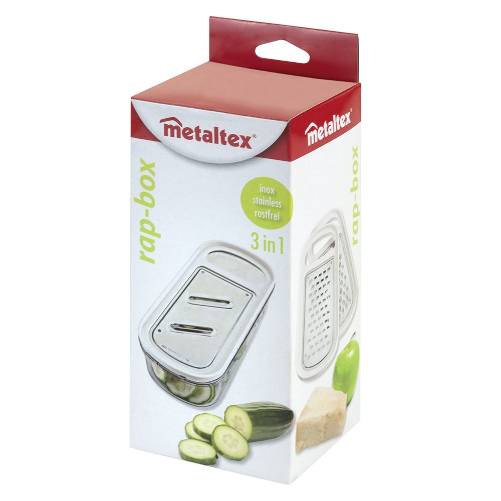 Rallador Con Contenedor 3 En 1 'Rap-Box' 21cm Metaltex