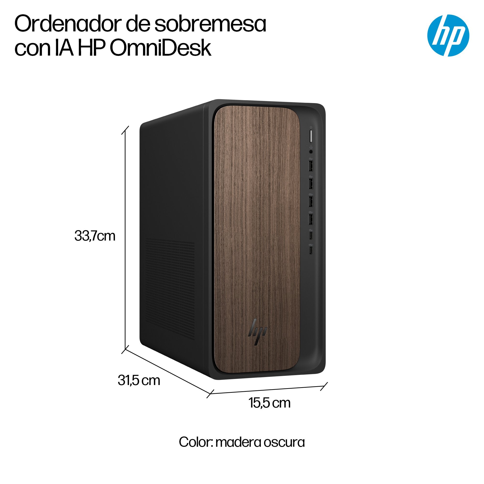 EAN 0199642962392 - HP OmniDesk AI M03-0016ns PC Intel Core Ultra 5 225 16 GB DDR5-SDRAM 1 TB SSD Windows 11 Home Torre AI PC imagen 5