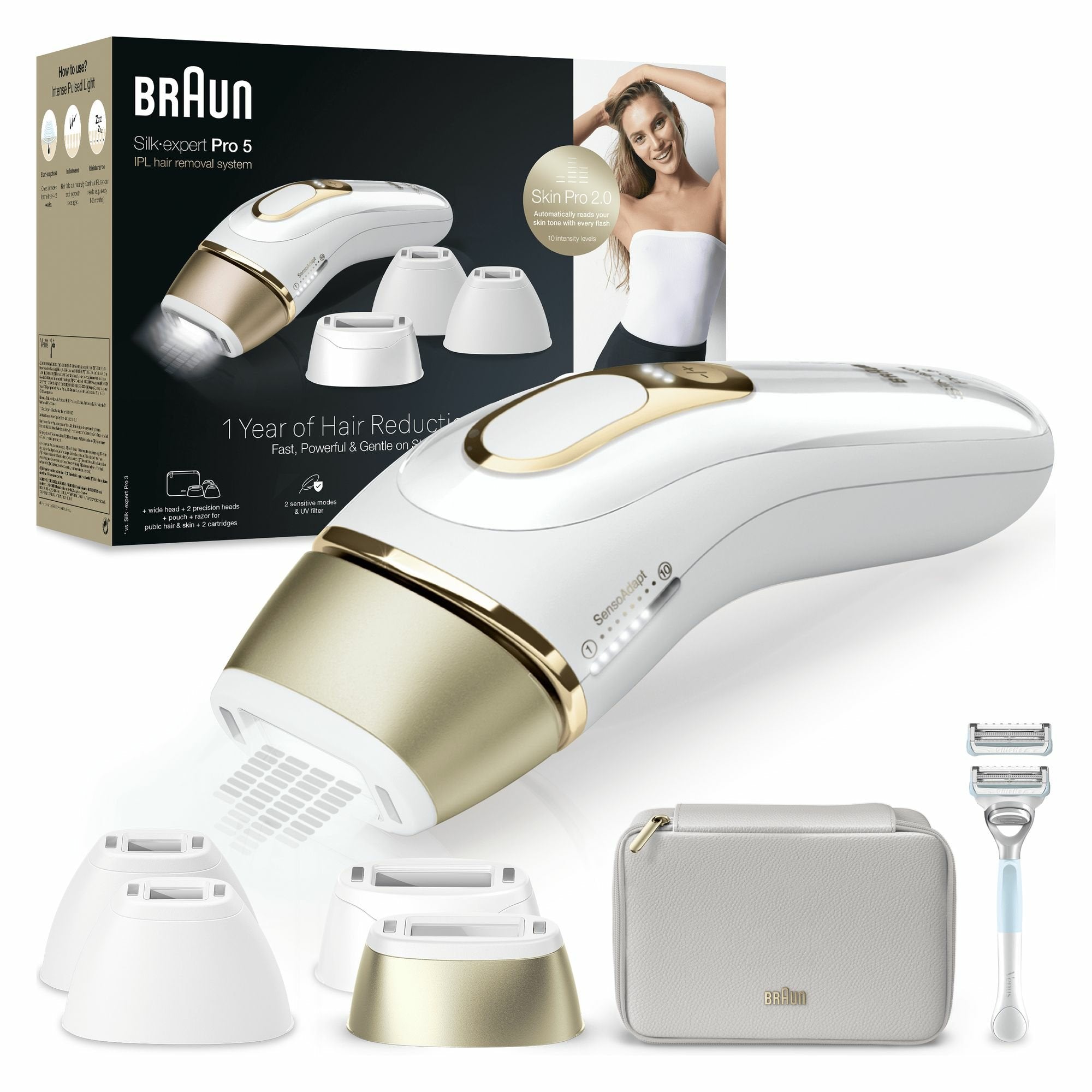 EAN 8700216247986 - Braun Silk-expert Pro PL5356 Luz pulsada intensa (IPL) Oro, Blanco imagen 1