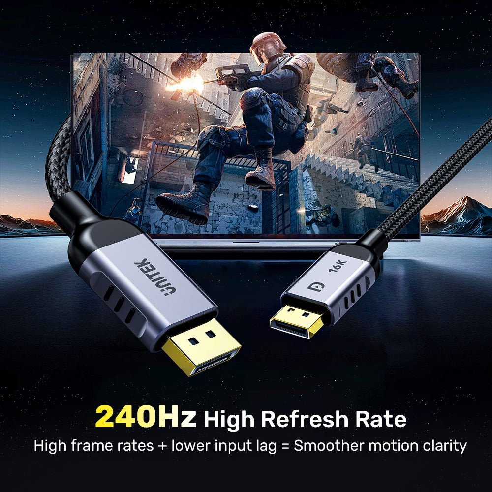 EAN 4894160053077 - UNITEK C1626GY01-1M cable DisplayPort Negro, Gris imagen 3