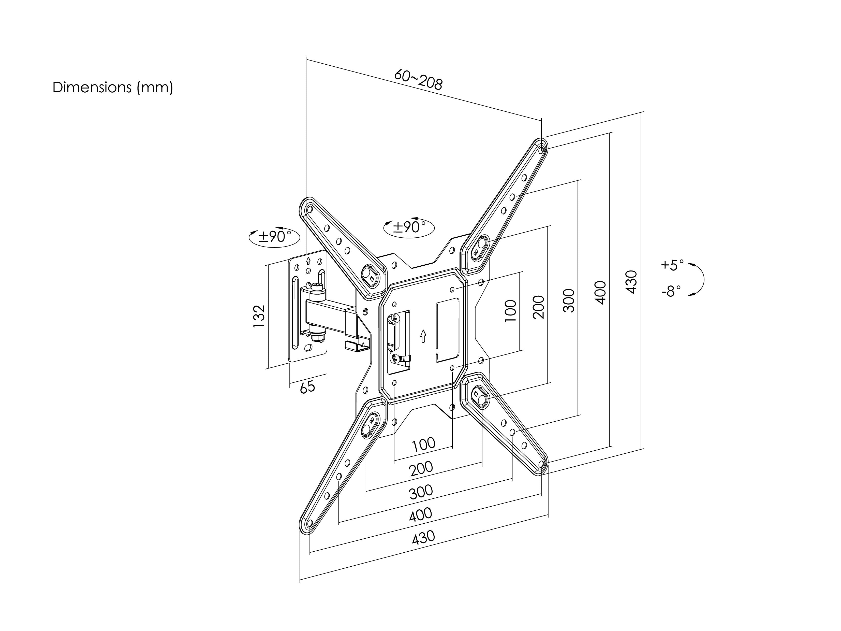 Equip Soporte De Pared Para Tv De Movimiento Completo De 23"-55