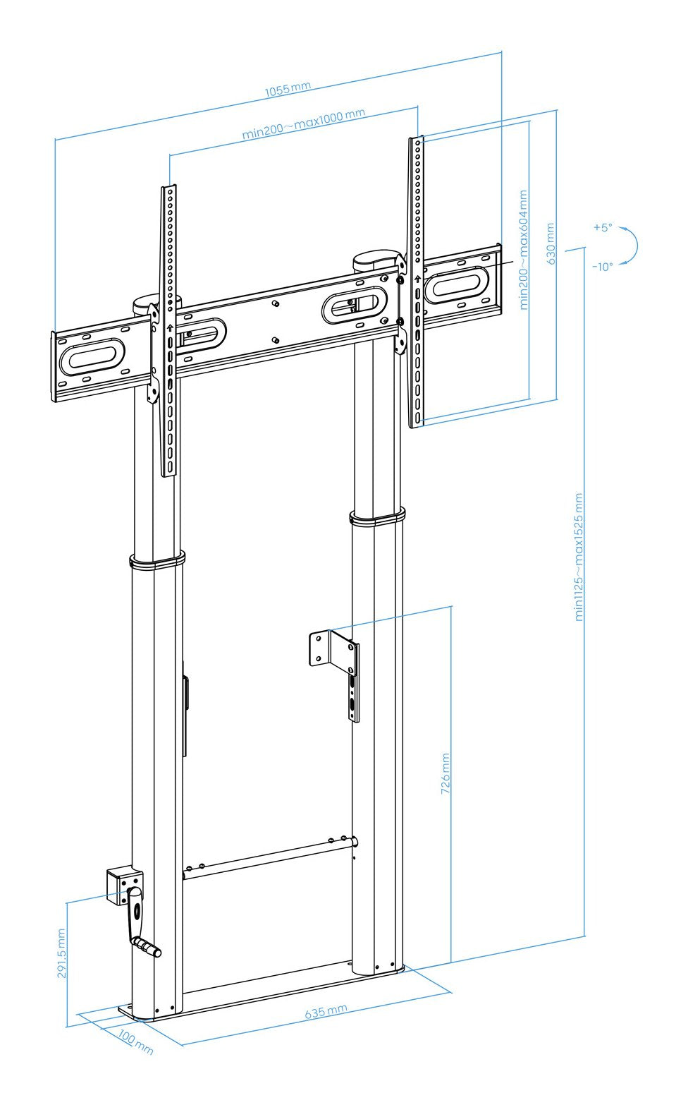 Soporte Suelo/Pared Fijo Regulable "Lottus" 55-100