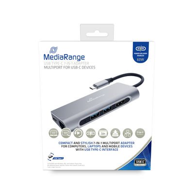 EAN 4260664870838 - MediaRange MRCS510 base para portátil y replicador de puertos USB 3.2 Gen 1 (3.1 Gen 1) Type-C Plata imagen 1