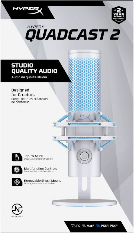 EAN 0198701366171 - HyperX QuadCast 2 - USB Microphone (Frost) Gris Micrófono de superficie para mesa imagen 13