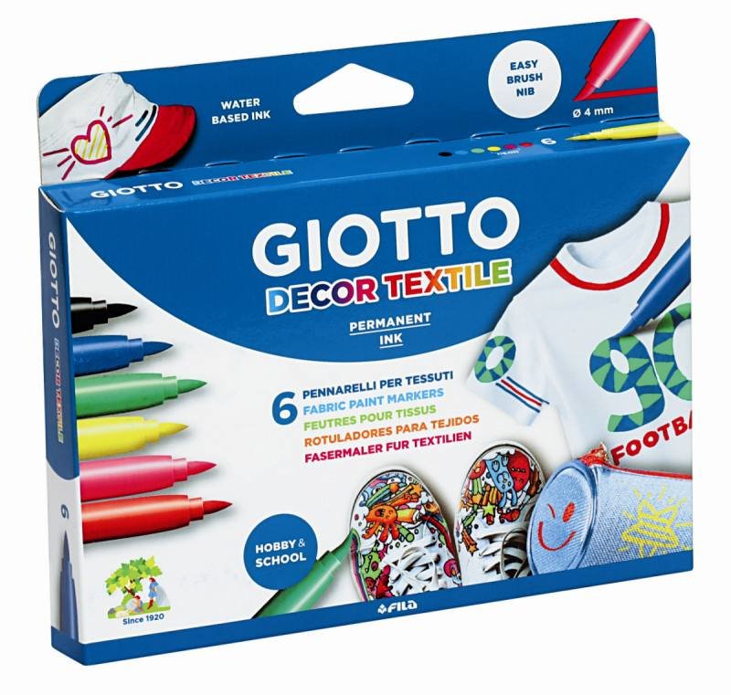 Giotto Rotuladores Permanentes Decor Textil Colores Estuche De 6u