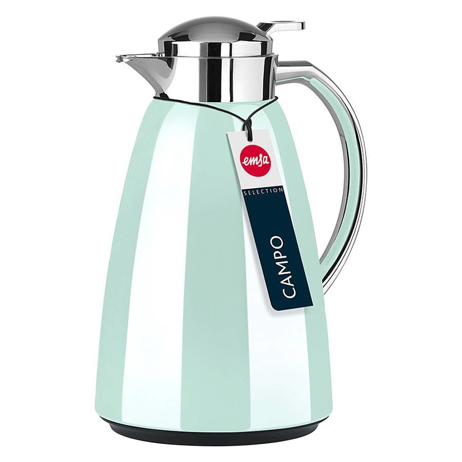 Emsa Campo Isolierkanne, 1 Liter (Mint/Edelstahl, Quick Tip Verschluss) F4130300