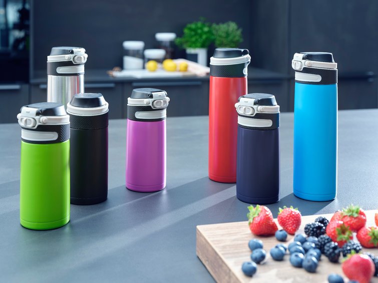 Leifheit 03245 Taza De Viaje 350 Ml Negro, Rojo Acero Inoxidable