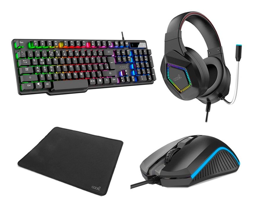 EAN 8434847060736 - COOL Accesorios 8434847060736 teclado Ratón incluido Juego USB QWERTY Español Negro imagen 1