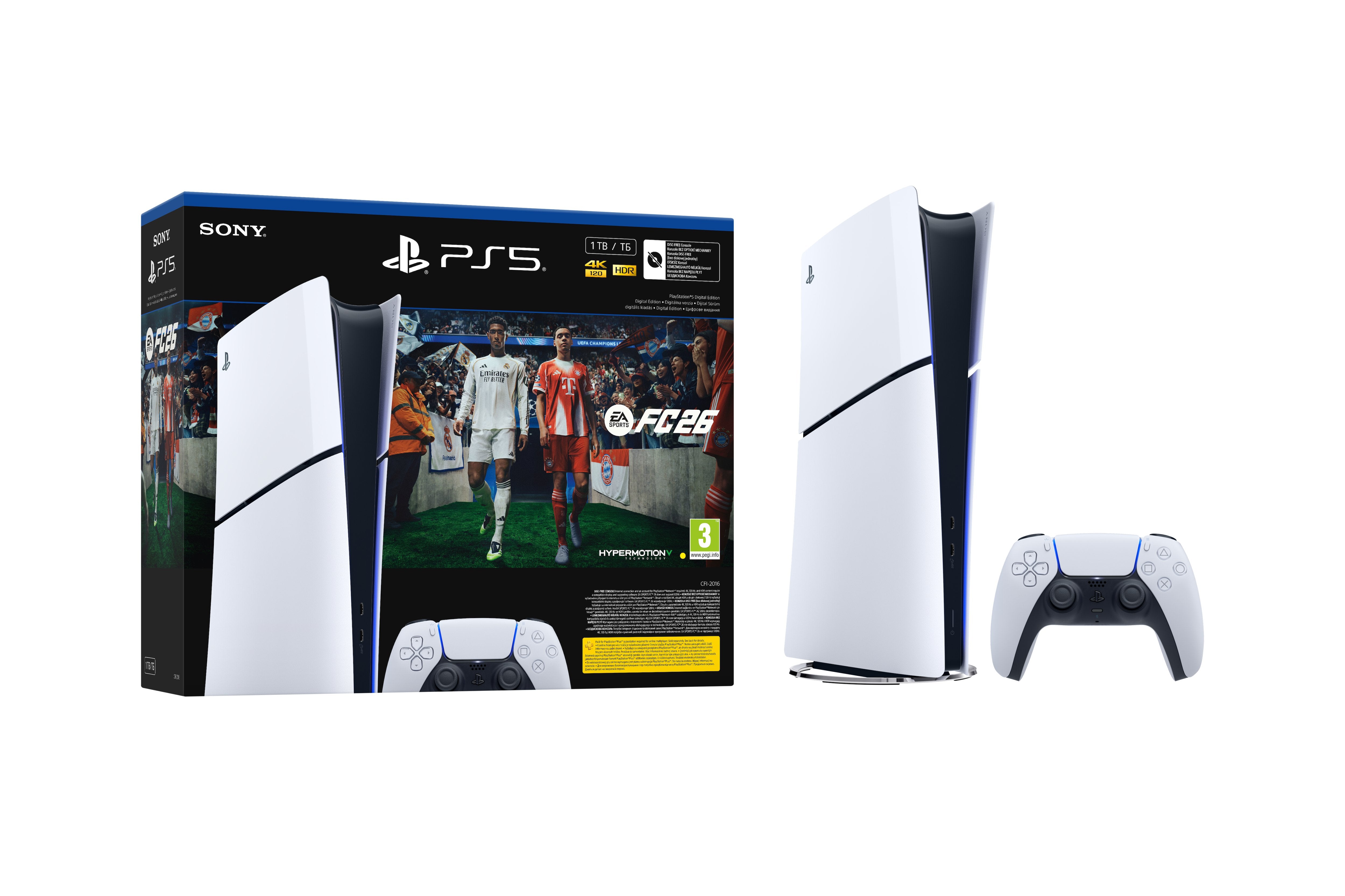 EAN 711719021933 - Sony PlayStation 5 Digital Edition FC26 Bundle 825 GB Wifi Negro, Blanco imagen 1
