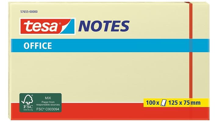 Tesa 57655 Nota Autoadhesiva Rectángulo Amarillo 100 Hojas
