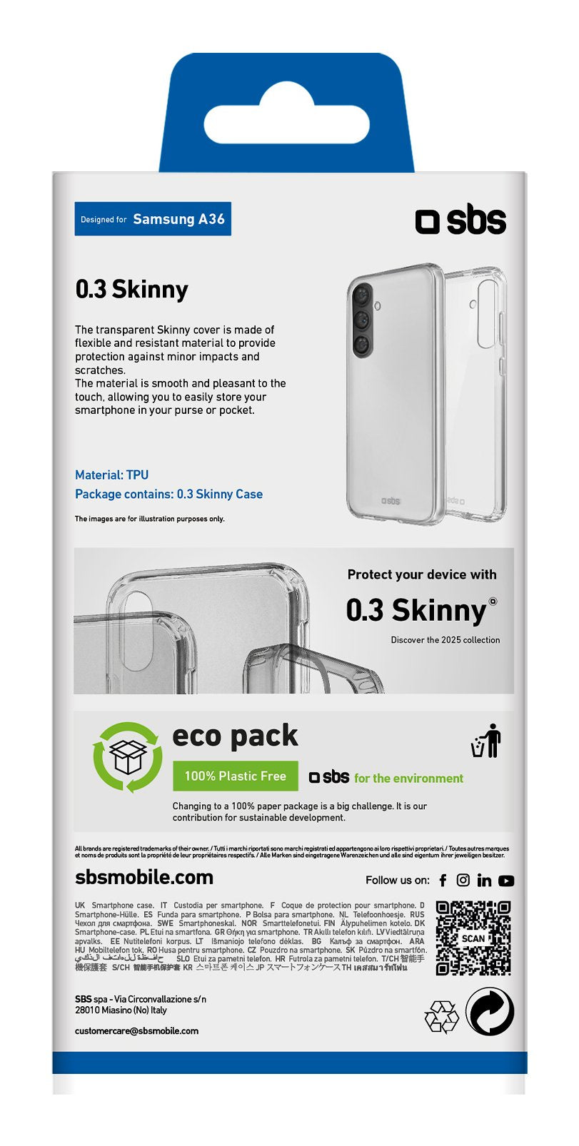 EAN 8018417499449 - SBS TESKINSAA36T funda para teléfono móvil 17 cm (6.7") Transparente imagen 3