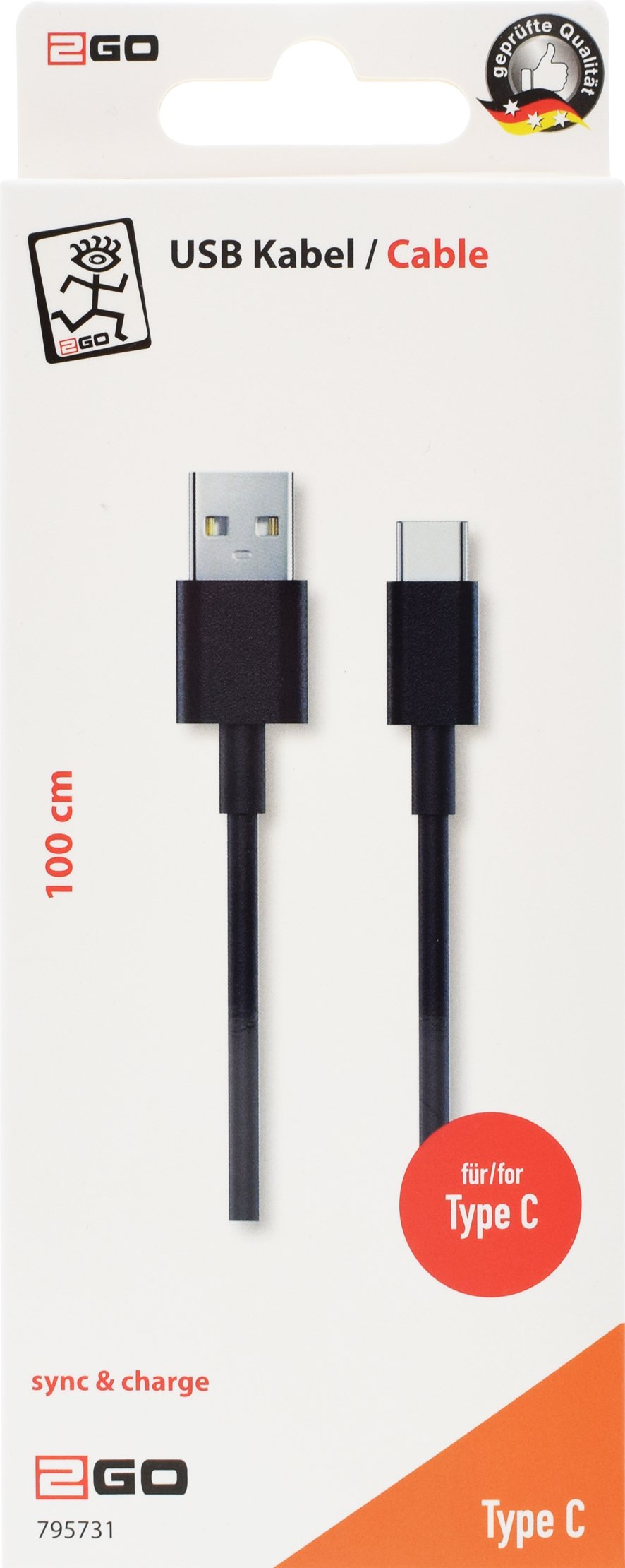 EAN 4010425957311 - 2GO 795731 cable USB USB 3.2 Gen 1 (3.1 Gen 1) 1 m USB B USB C Negro imagen 2