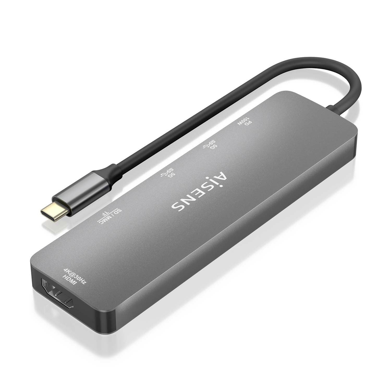EAN 8436574709964 - AISENS ASUC-6P016-GR base para portátil y replicador de puertos Alámbrico USB 3.2 Gen 1 (3.1 Gen 1) Type- imagen 2