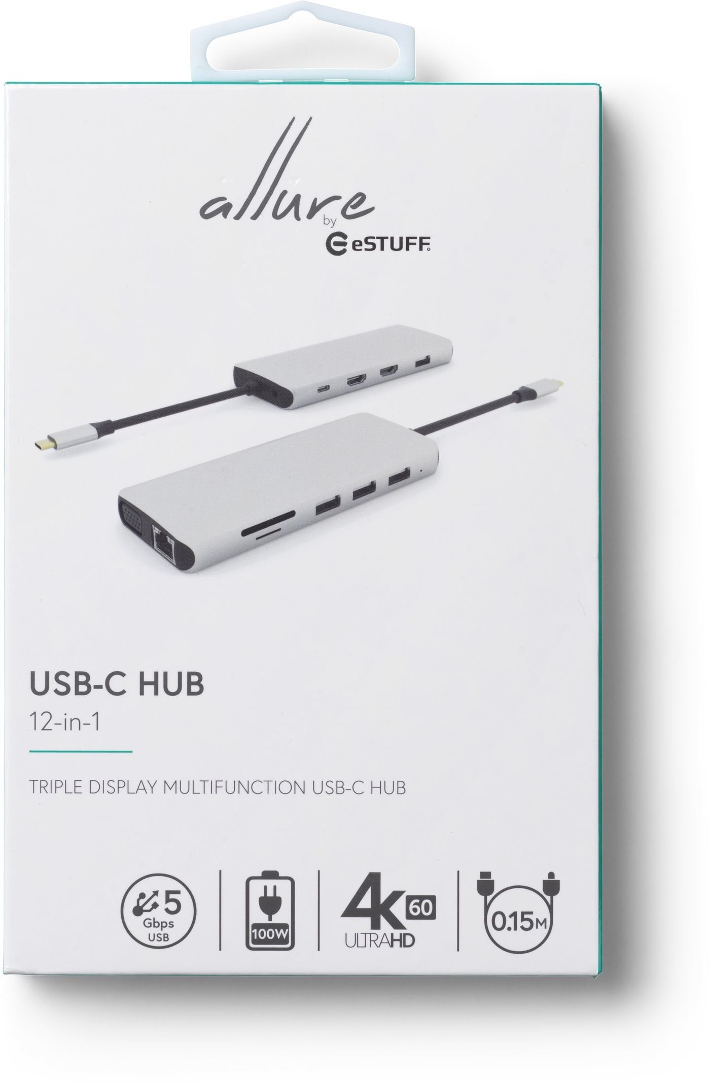 EAN 5704174098577 - eSTUFF ES623009 hub de interfaz USB 3.2 Gen 1 (3.1 Gen 1) Type-C 5000 Mbit/s Gris imagen 4
