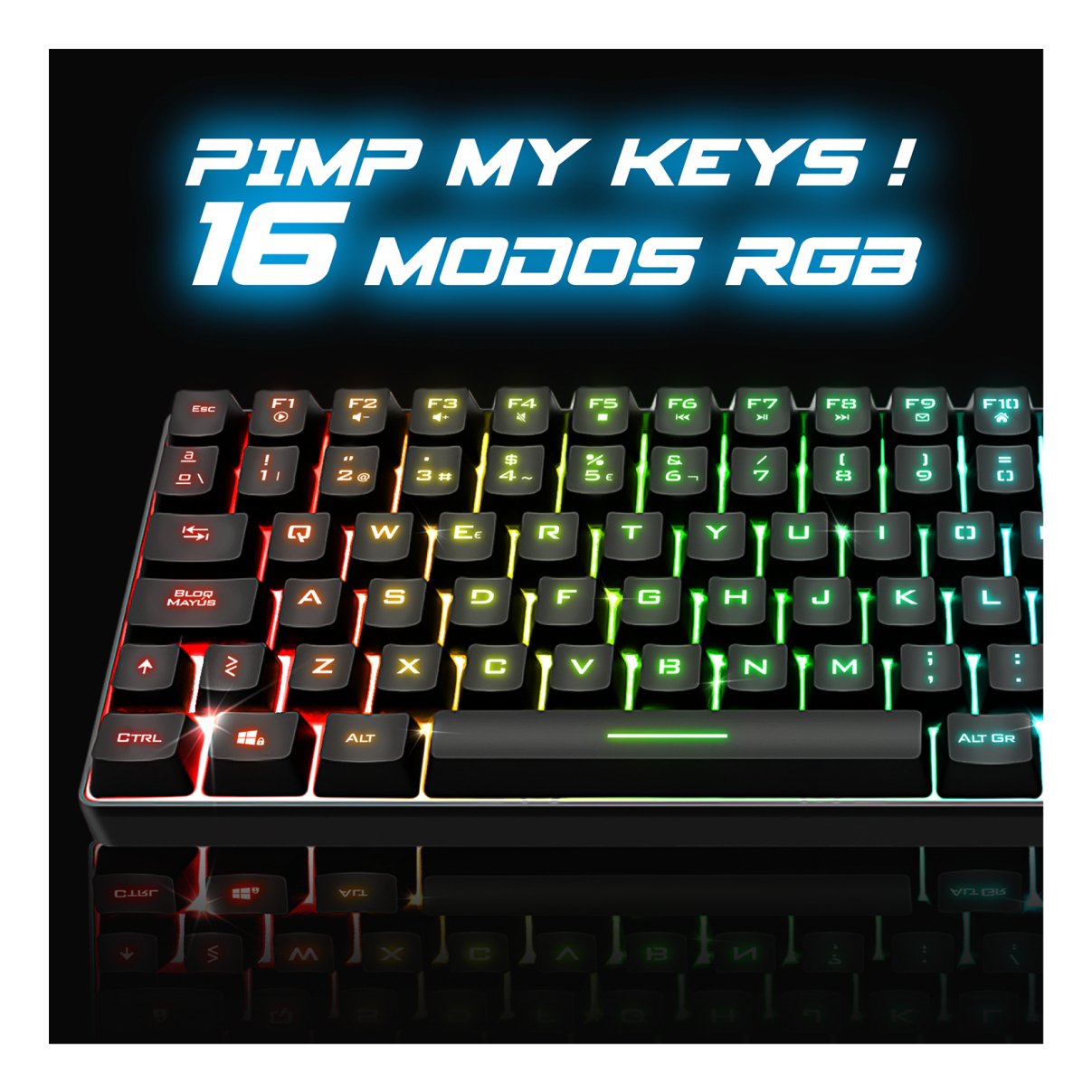 Teclado Español Semi-Mecanico Spirit Of Gamer Elite K70 Rgb Inalambrico