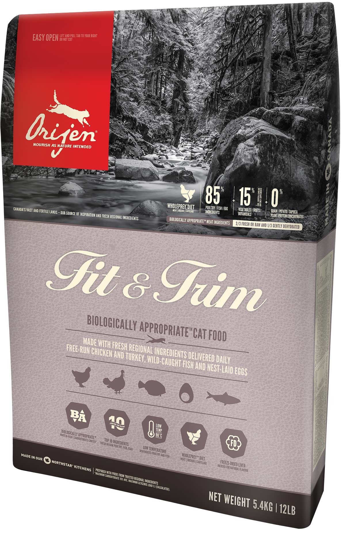 EAN 64992284541 - Orijen Fit & Trim alimento seco para gatos 5,4 kg Adulto Pollo, Pavo imagen 1