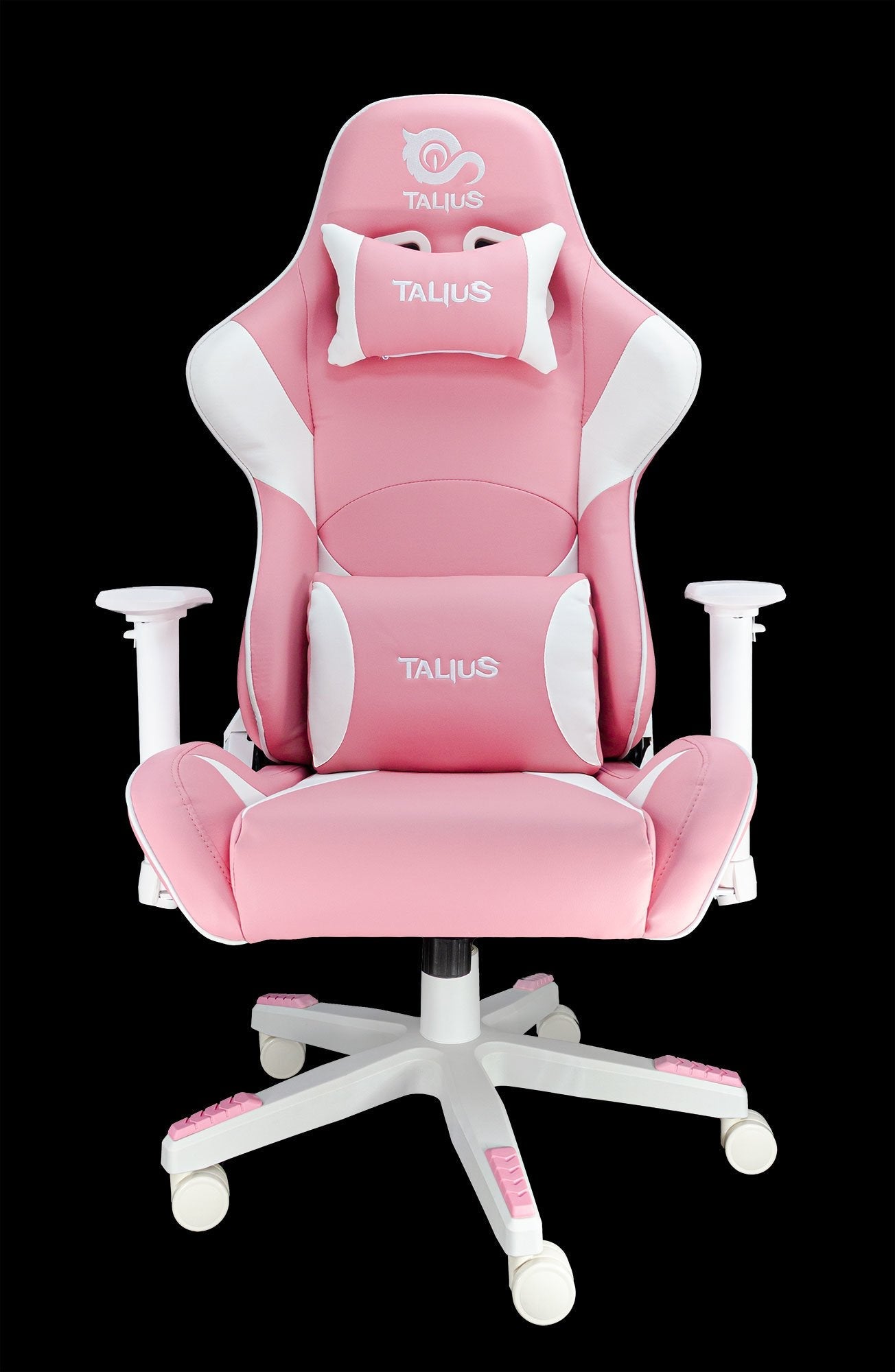 Talius Silla Dragonfly Gaming White/Pink, 2d, Butterfly, Base Nylon, Ruedas 60mm Nylon, Gas Clase 4,