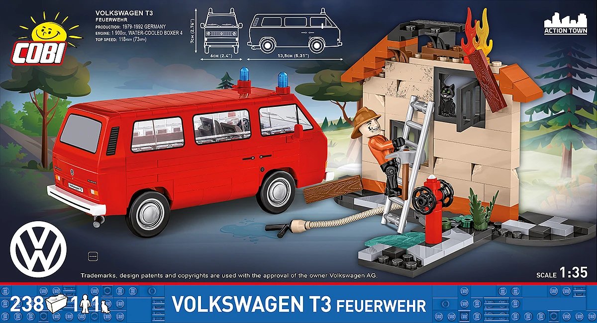 Cobi Volkswagen T3 Feuerwehr Cobi-24635