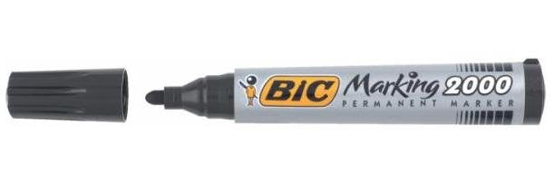 Caja De Rotuladores Punta Fibra Acrílica Permanente Bic Marking 2000 4.9mm 12 Unidades Negros