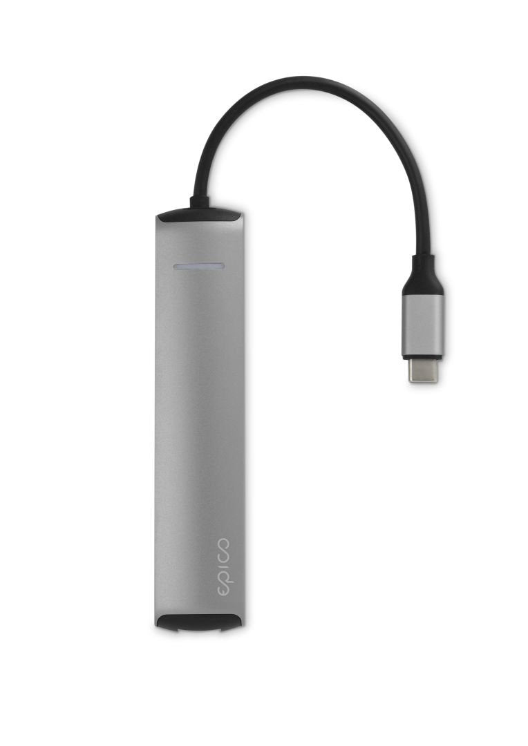 Epico Hub Usb-C A 4k Hdmi 3usb-A Usb-C Ethernet - Plata