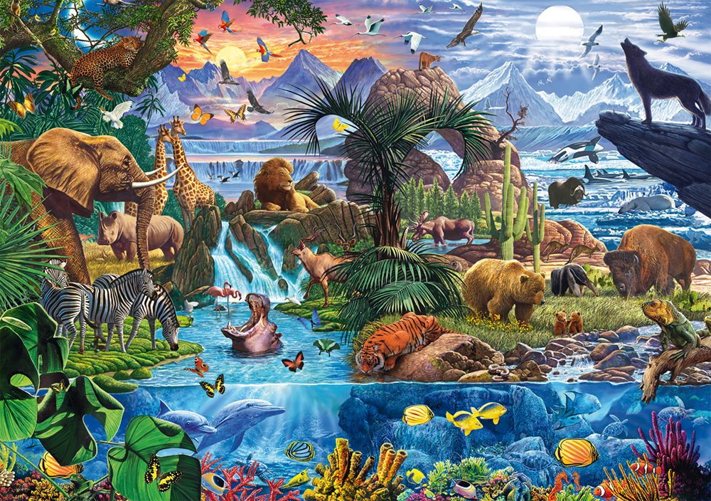 Panorama De Juegos De Schmidt Del Mundo Animal, Rompecabezas 1000 Partes 58866