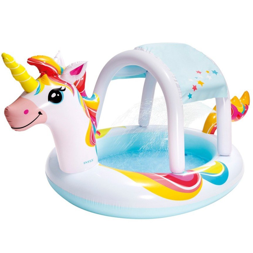Piscina Infantil, Unicornio Con Rociador, 254 X 132 X 109 Cm