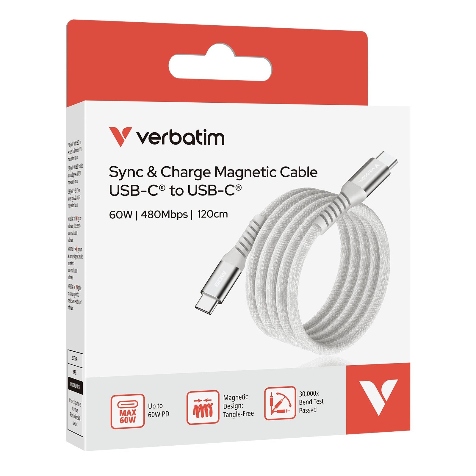 EAN 23942318507 - Verbatim 31850 cable USB USB 2.0 1,2 m USB C 0,48 Gbit/s 60 W Gris imagen 7