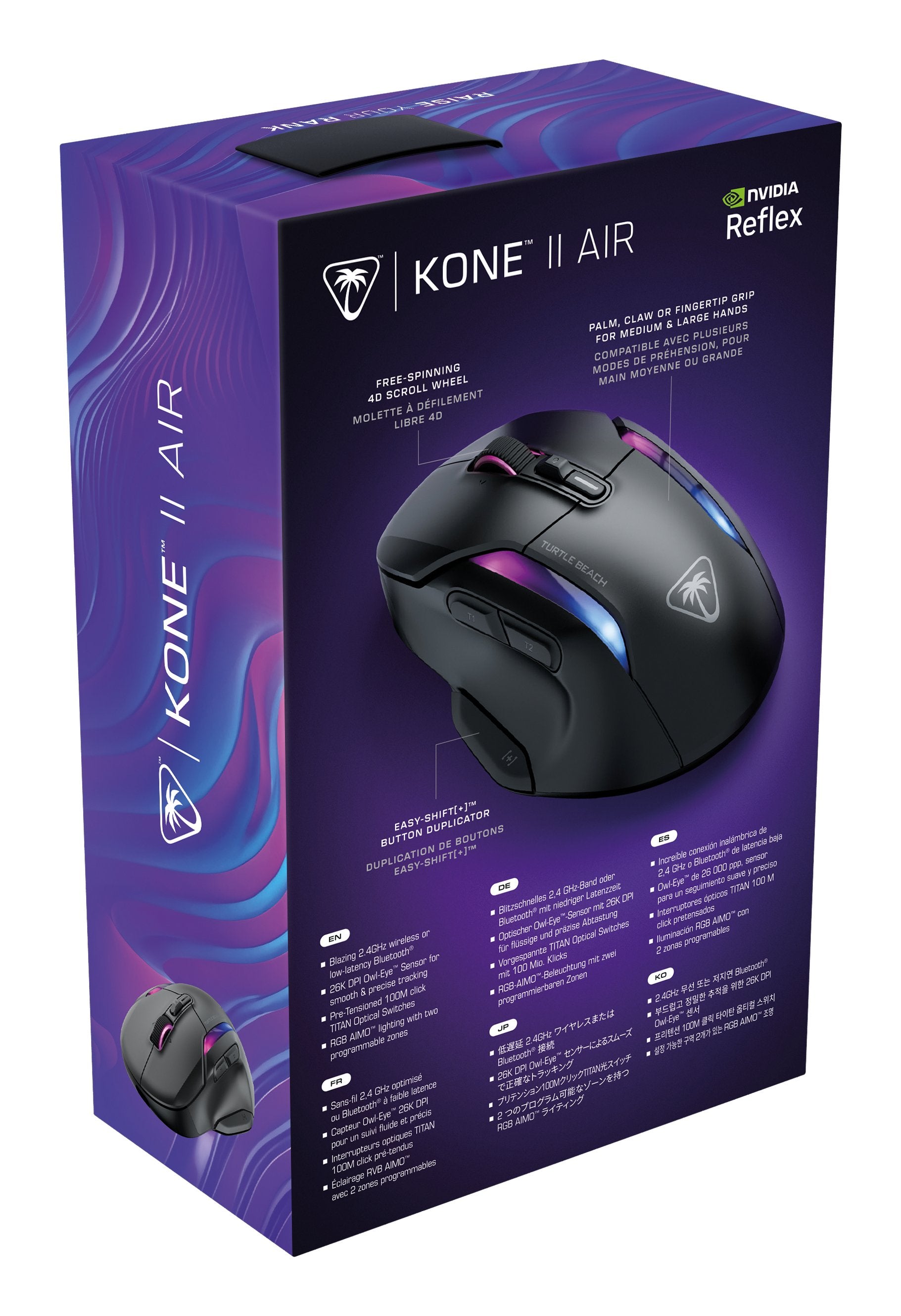 EAN 0731855711048 - Turtle Beach Kone II Air ratón Juego mano derecha RF Wireless + Bluetooth 26000 DPI imagen 10