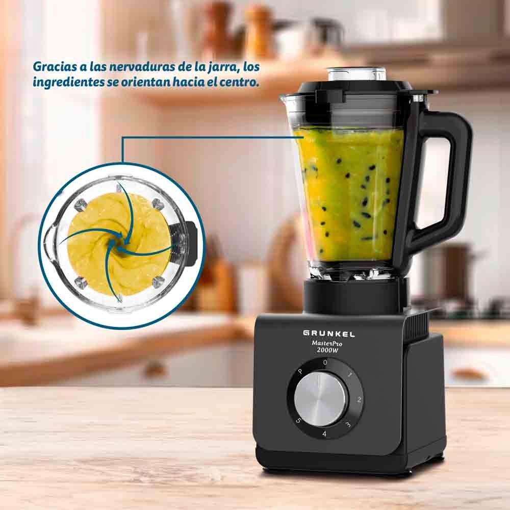 EAN 8426156018300 - Grunkel BAT-2000 MASTERPRO licuadora 1,5 L Batidora de vaso 2000 W Negro, Transparente imagen 6