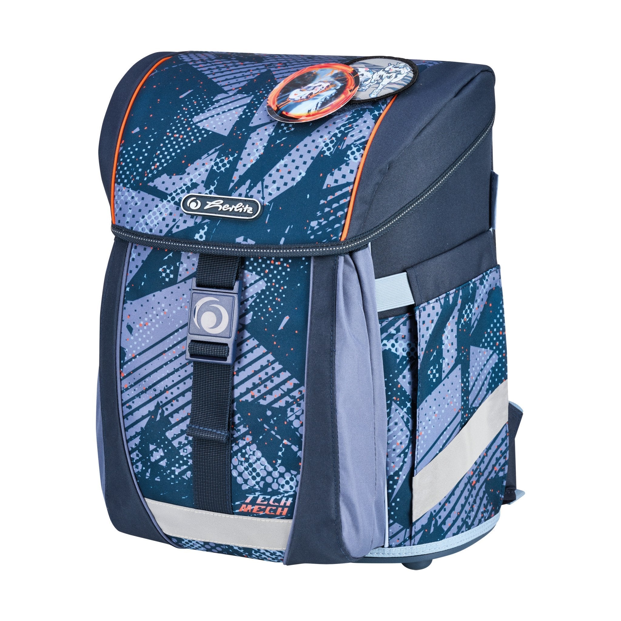 EAN 4008110396347 - Herlitz FiloActive XL Plus TechMech juego de mochila escolar Niño Poliéster Azul, Naranja imagen 3