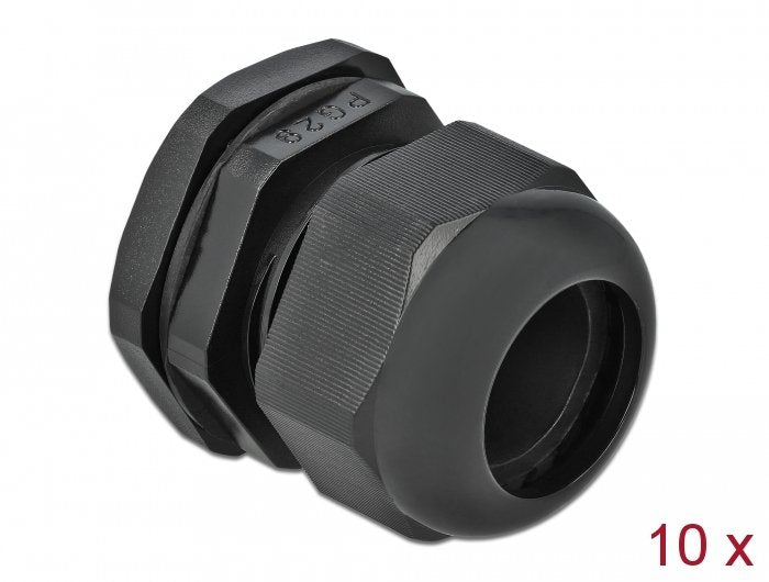Delock Cableverschraubung Pg29 10 Stück Schwarz