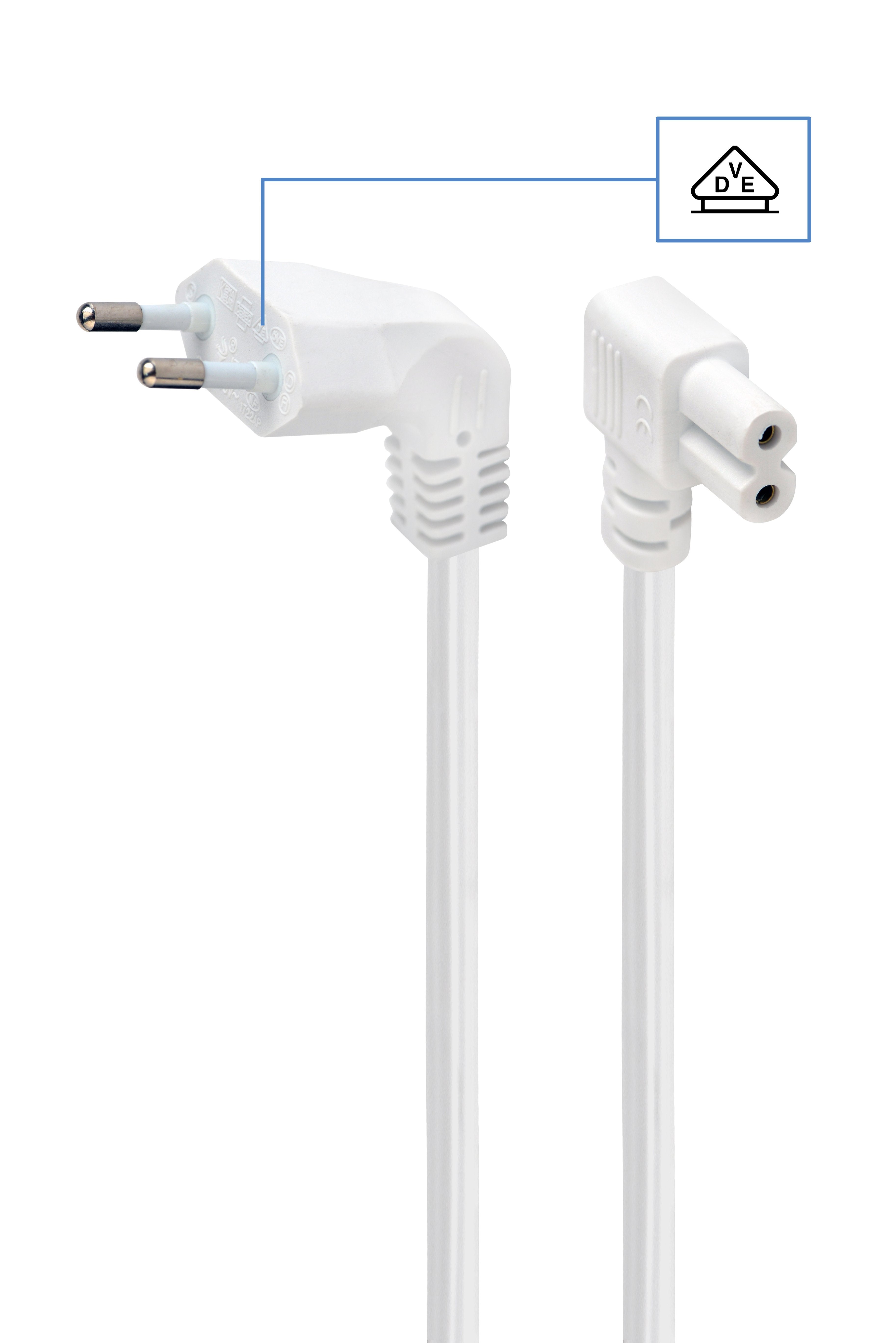 EAN 8716309110648 - Gembird PC-184L-VDE-2.5M-W cable de transmisión Blanco 2,5 m C7 acoplador imagen 2