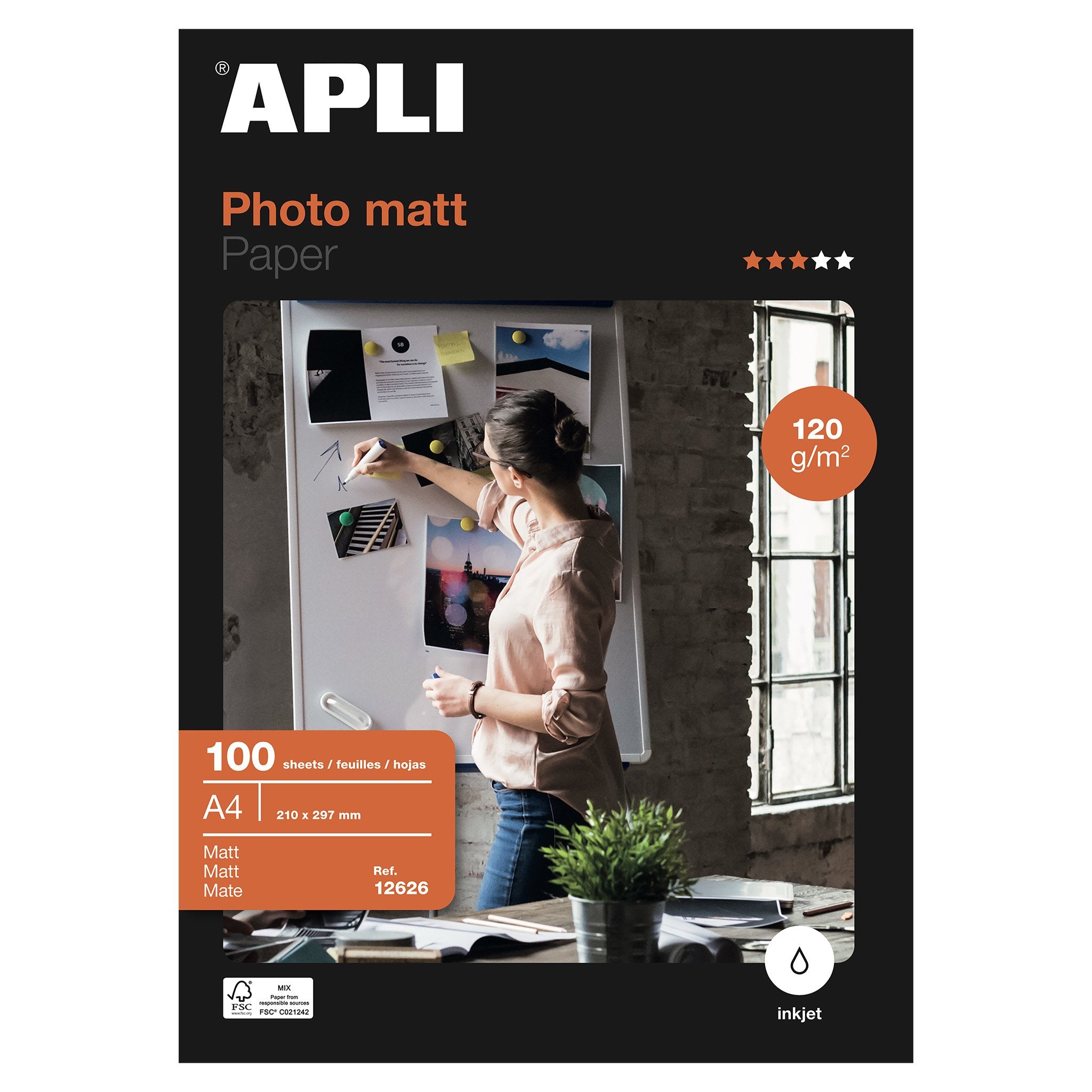 EAN 8410782126263 - APLI 12626 papel fotográfico A4 Blanco Mate imagen 1