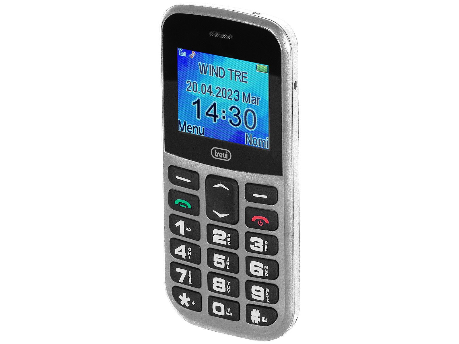 EAN 8011000039404 - Trevi Max 20 4,5 cm (1.77") 160 g Plata Teléfono para personas mayores imagen 2